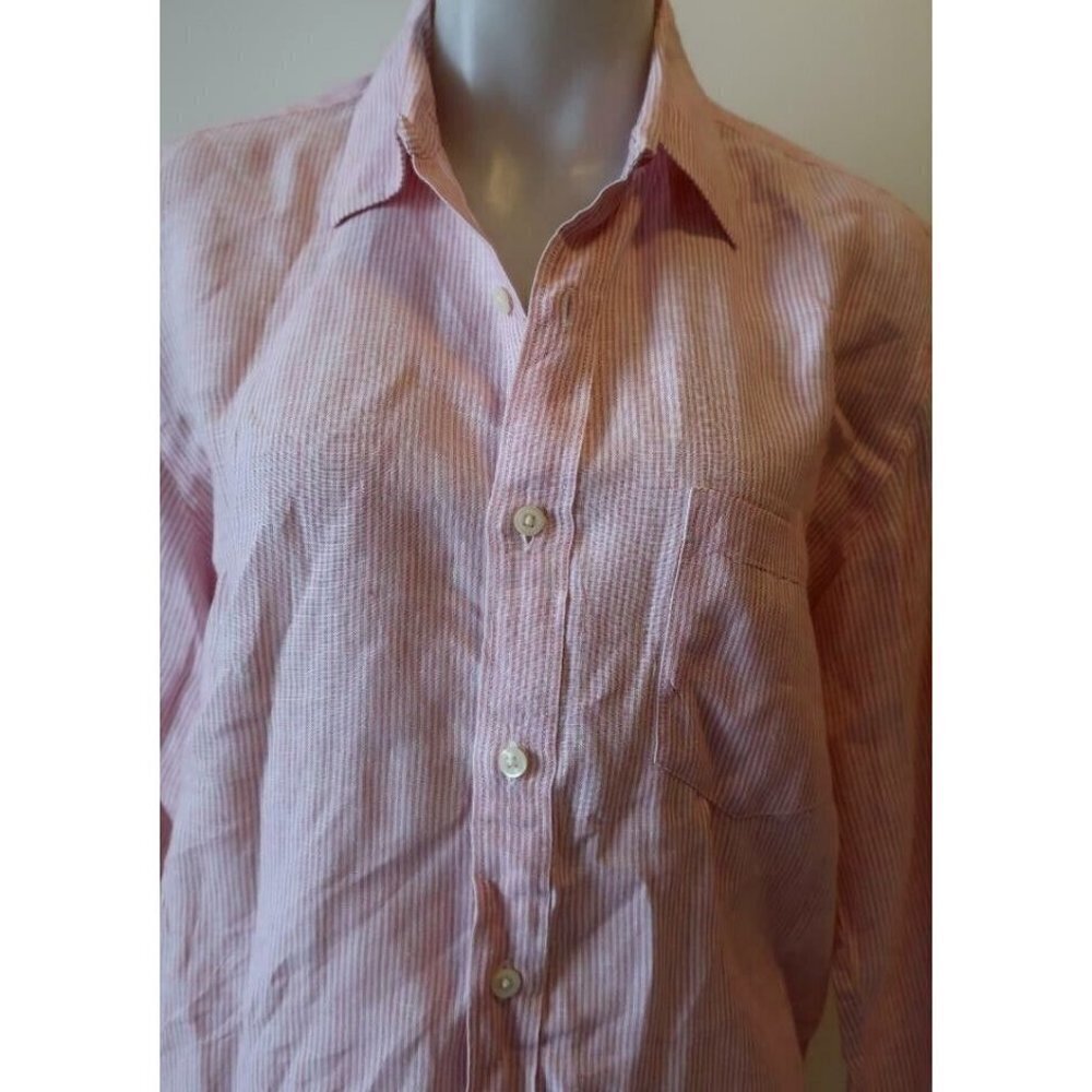 Mens J. CREW PINK STRIPE Cotton BUTTON DOWN SIZE M 15-15 1/2